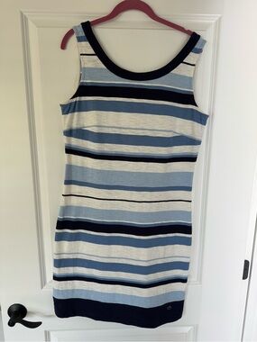 Southern Tide Blue and White Striped Tank Dress
